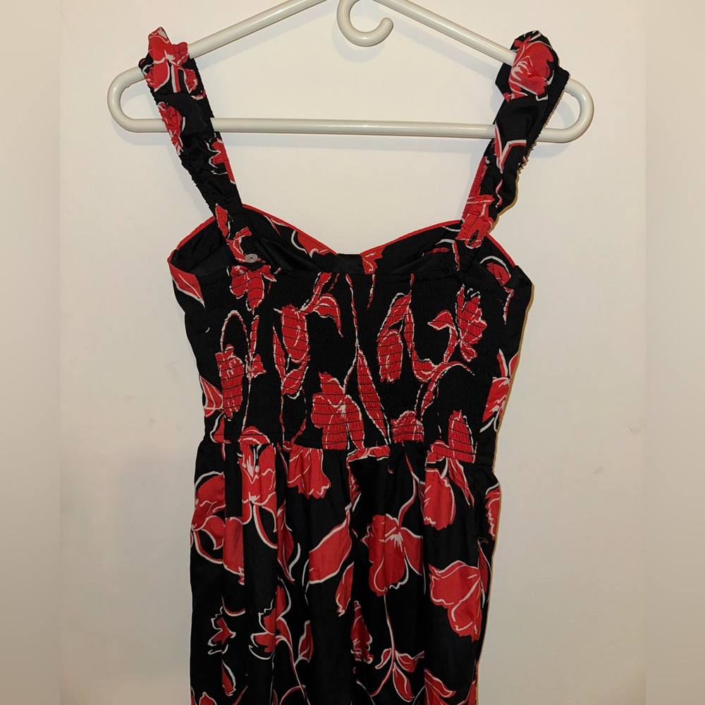 Black and Red Floral Jumpsuit
